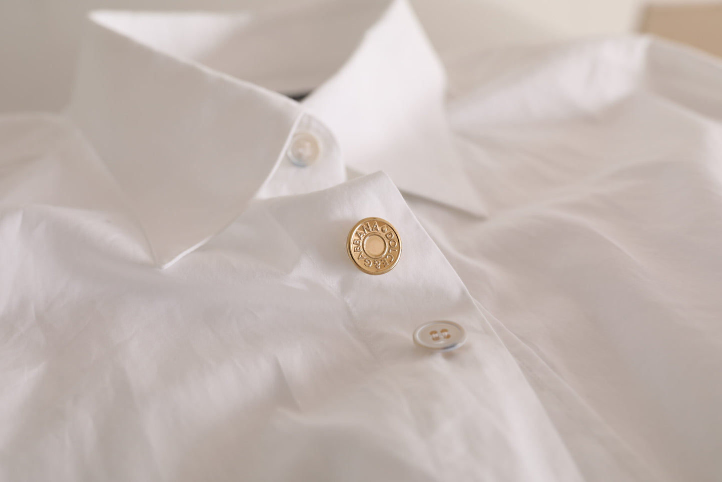 Dolce & Gabbana Elegante Camisa Formal De Algodón Blanco