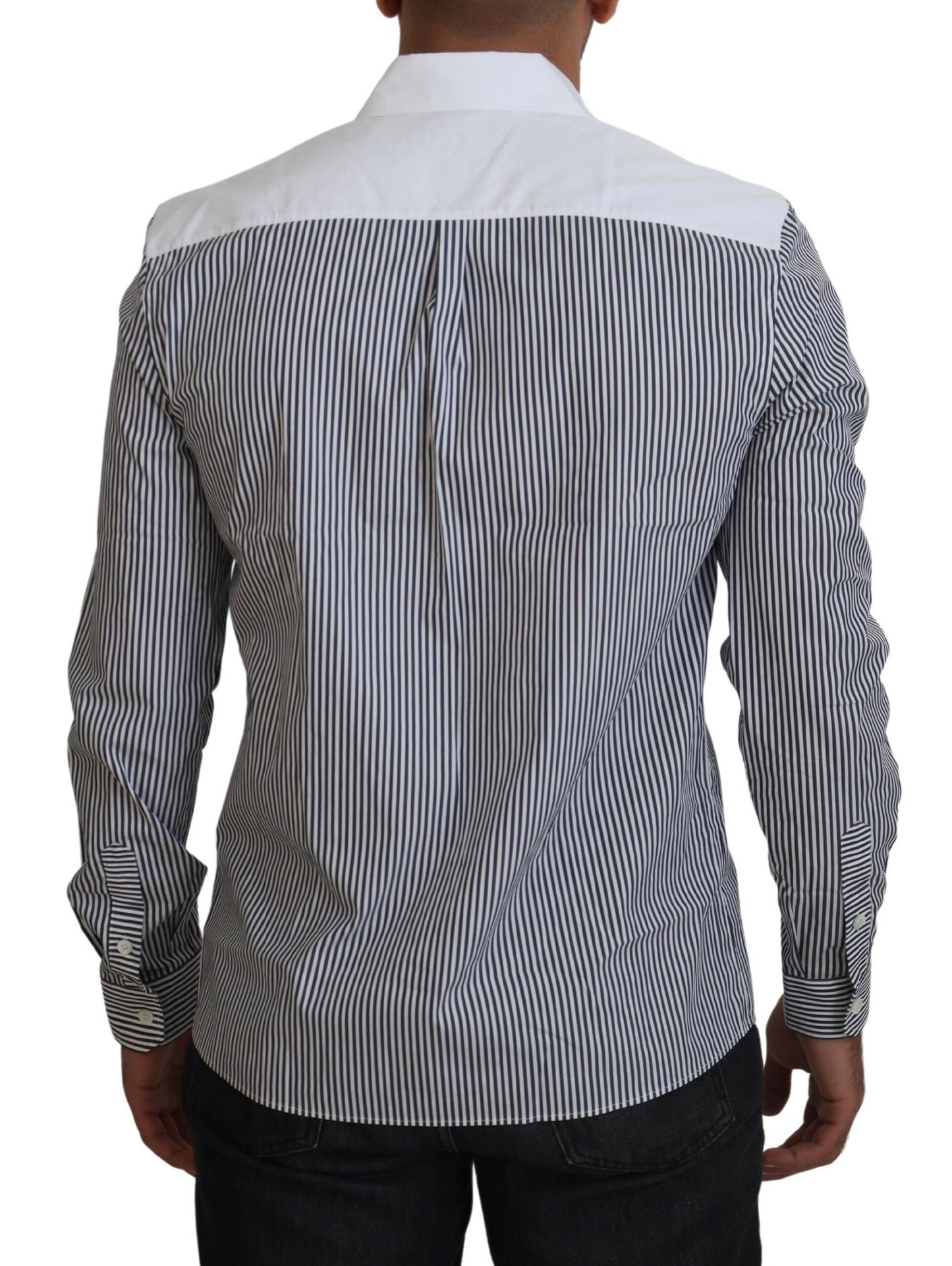 Dolce & Gabbana Camisa casual de rayas de corte slim con motivo de canal