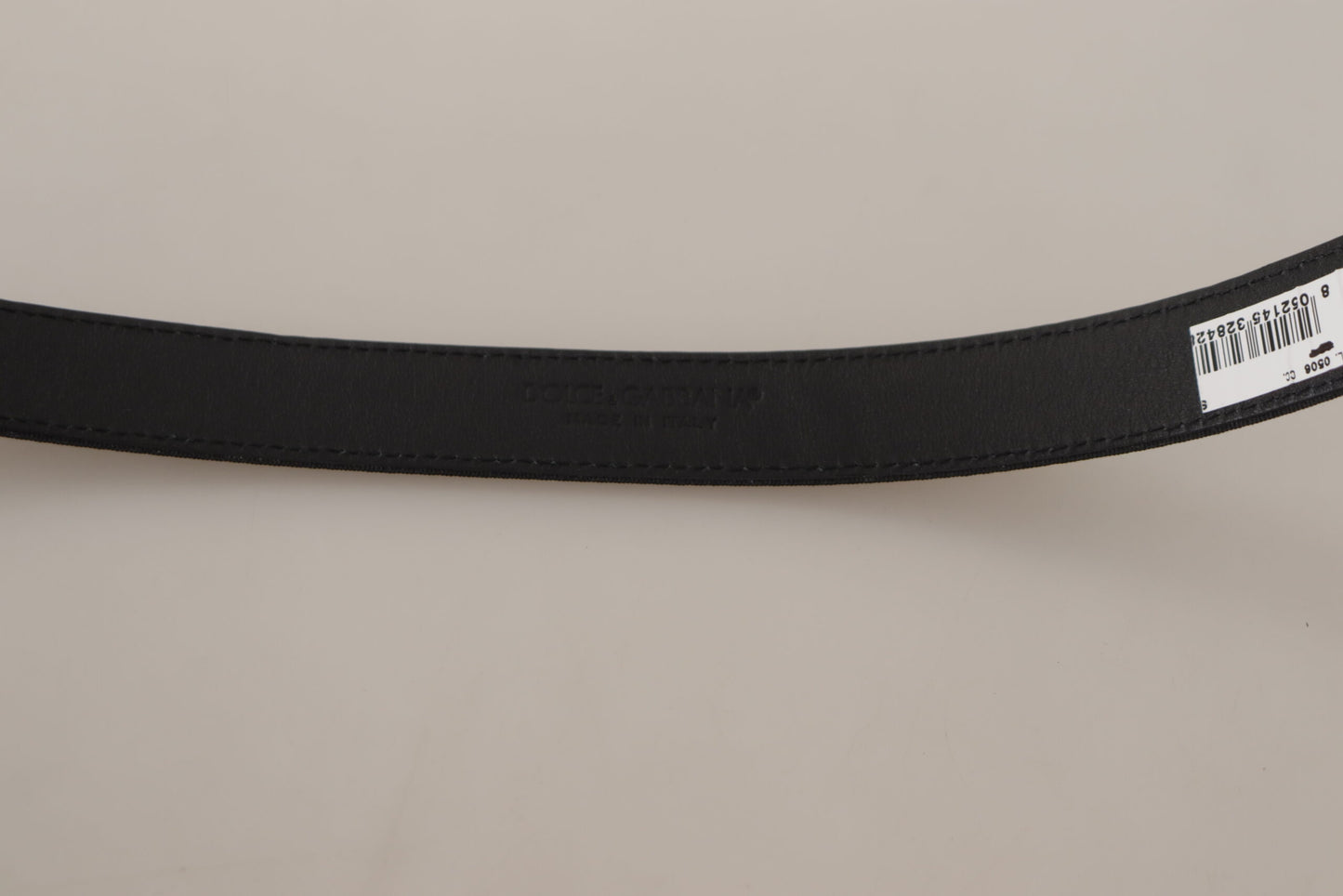 Dolce & Gabbana Elegante cinturón de lona y piel negro