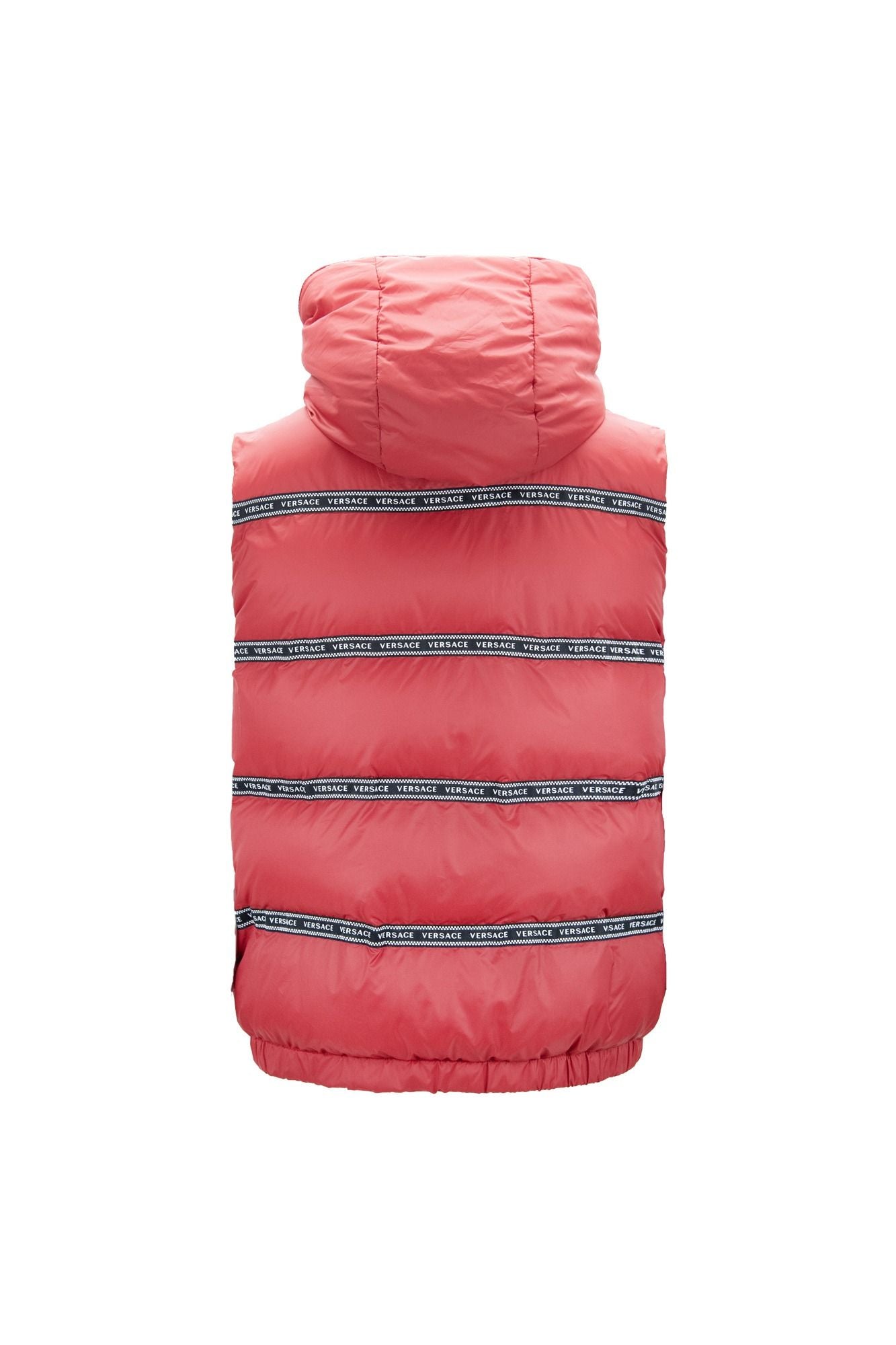 Elegant Red Versace Logo Vest with Detachable Hood – IT46 | S par Versace | Disponible sur Sandy Store ByNet