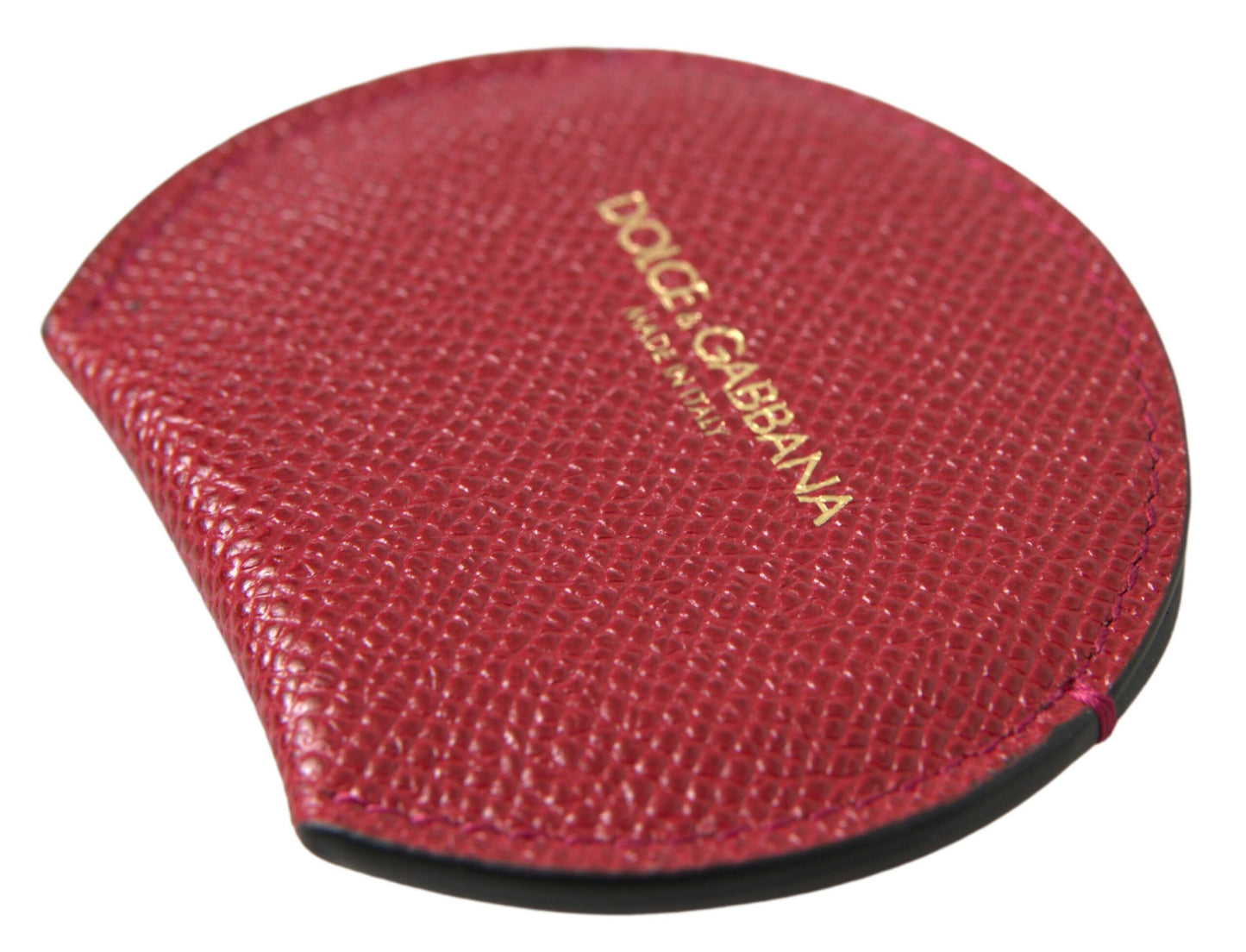 Dolce & Gabbana Elegante soporte para espejo de mano de cuero rojo