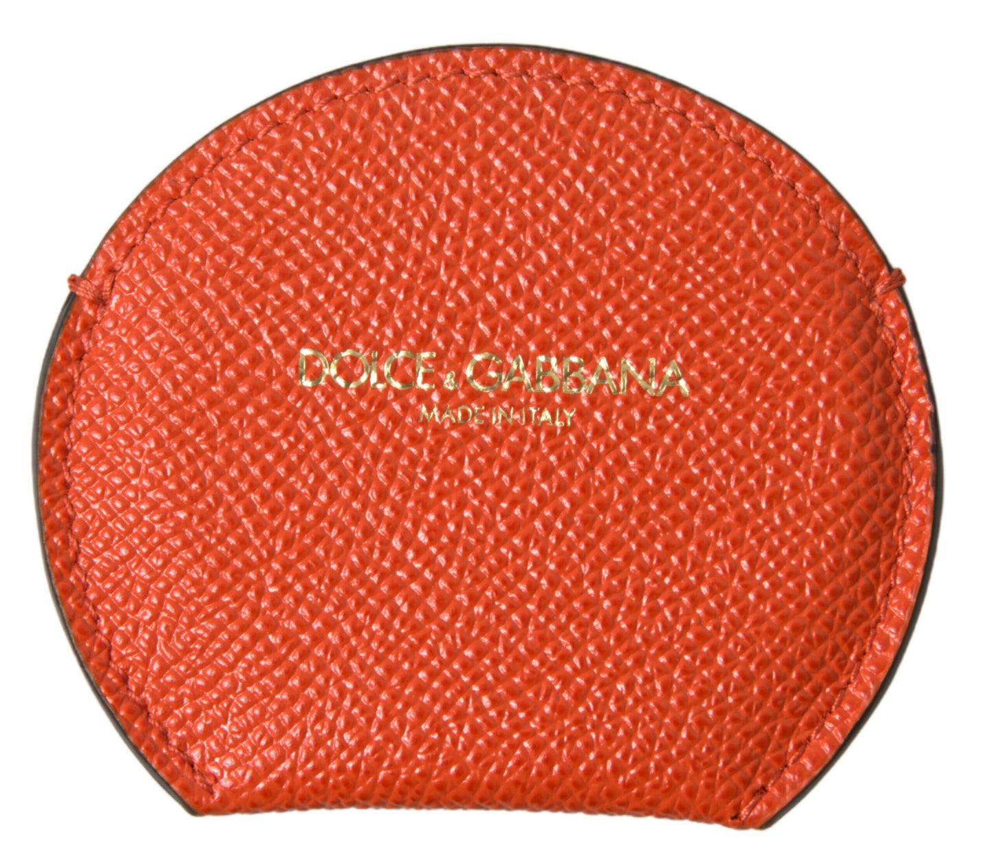 Dolce & Gabbana Elegante soporte para espejo de piel de becerro naranja