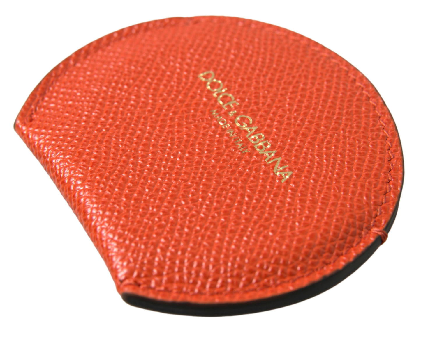 Dolce & Gabbana Elegante soporte para espejo de piel de becerro naranja