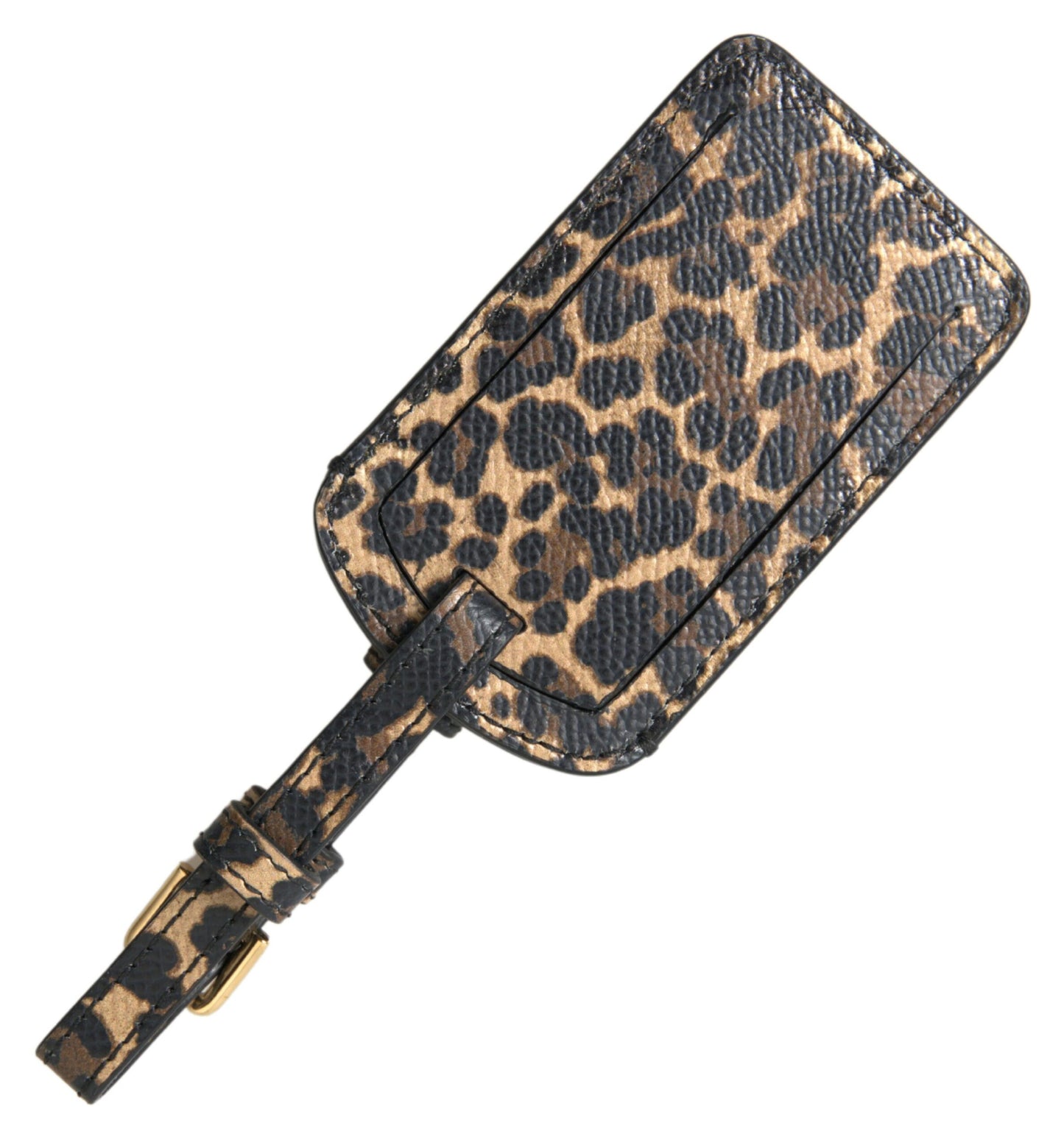 Dolce & Gabbana Etiqueta de equipaje elegante de piel de leopardo