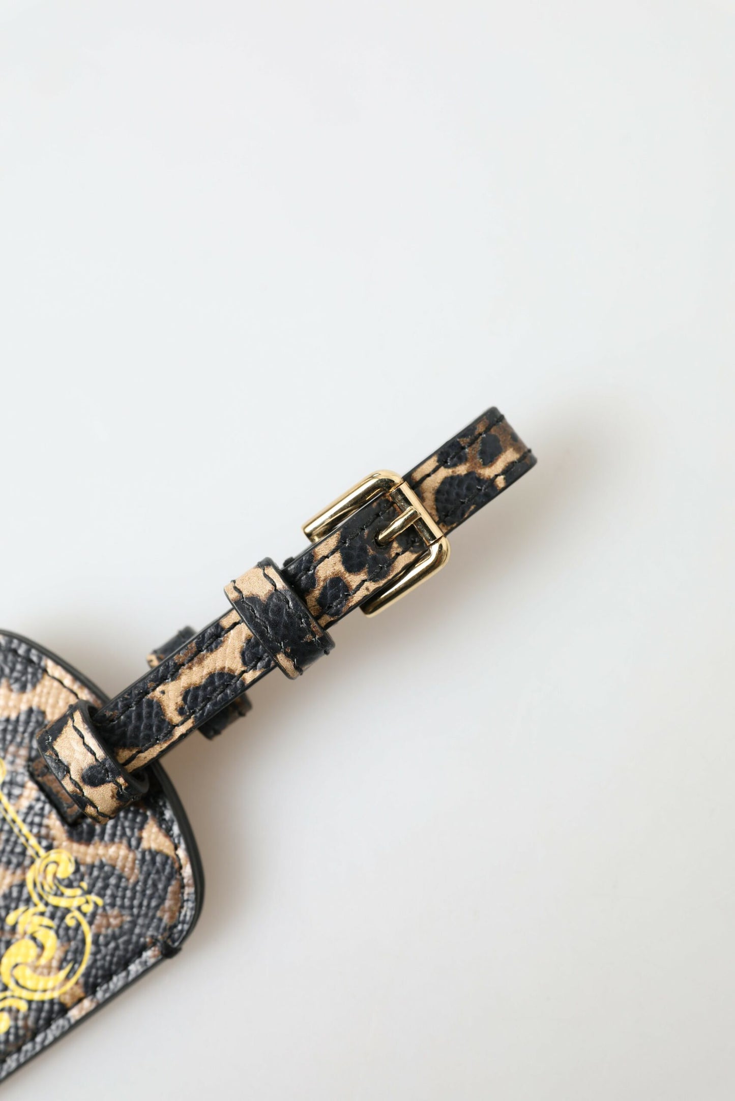 Dolce & Gabbana Etiqueta de equipaje elegante de piel de leopardo