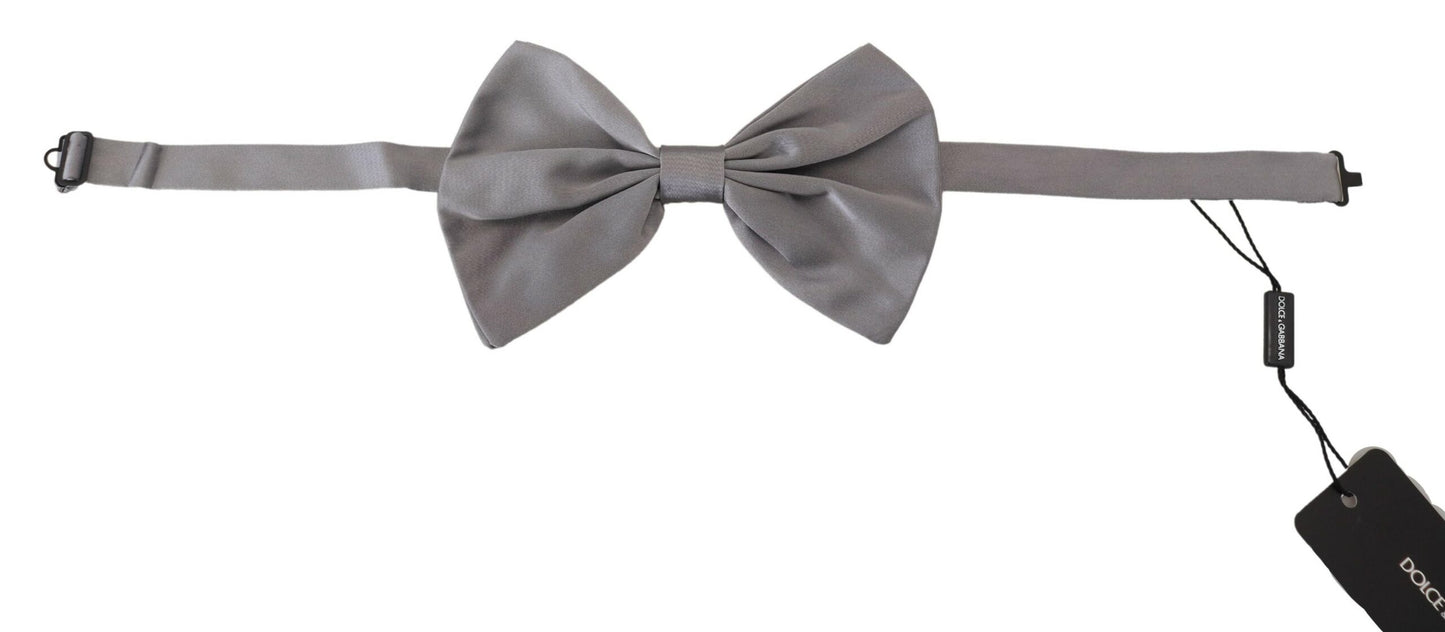 Dolce & Gabbana Elegante pajarita de seda gris plateado