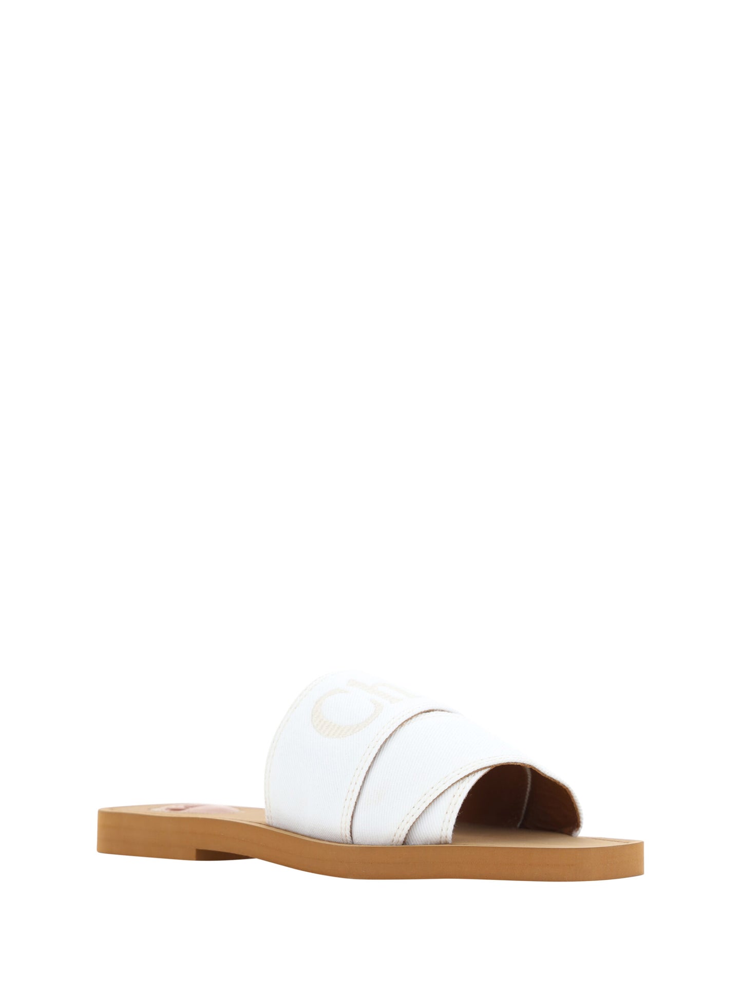 Chloé Elegant White Cotton Slide Sandals – EU37/US7 par Chloé | Disponible sur Sandy Store ByNet