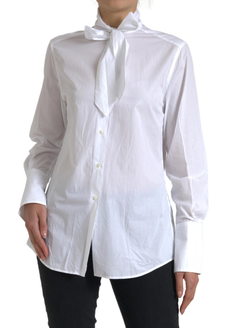 Dolce & Gabbana Elegante camisa de manga larga de algodón blanca