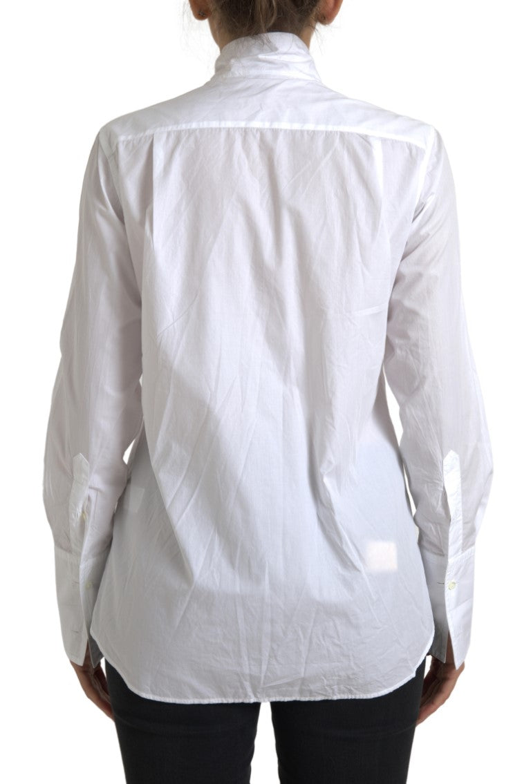 Dolce & Gabbana Elegante camisa de manga larga de algodón blanca