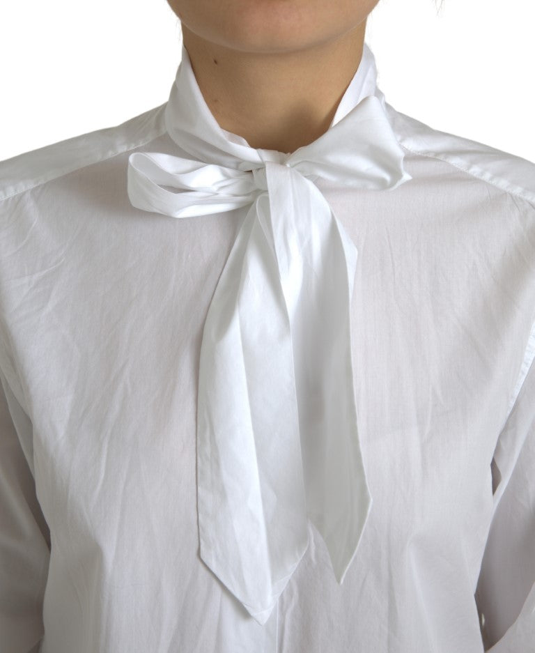 Dolce & Gabbana Elegante camisa de manga larga de algodón blanca
