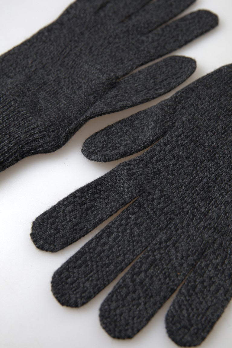 Dolce & Gabbana Elegantes guantes de invierno de lana virgen en gris