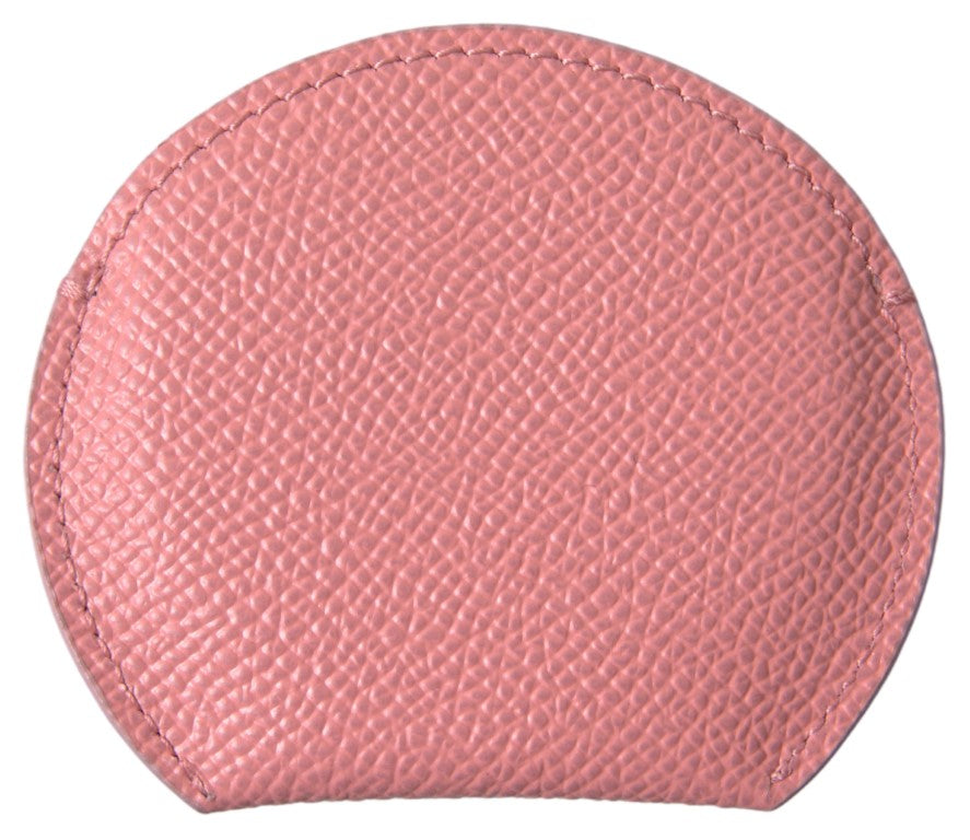 Dolce & Gabbana Soporte para espejo de mano de cuero rosa elegante