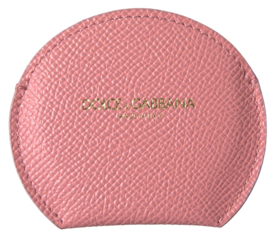 Dolce & Gabbana Soporte para espejo de mano de cuero rosa elegante