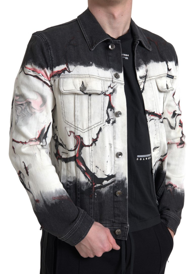 Dolce & Gabbana Chaqueta vaquera elástica de algodón multicolor