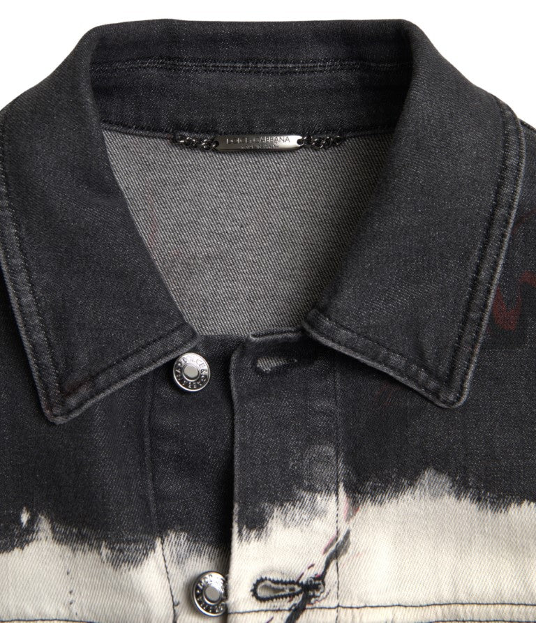 Dolce & Gabbana Chaqueta vaquera elástica de algodón multicolor