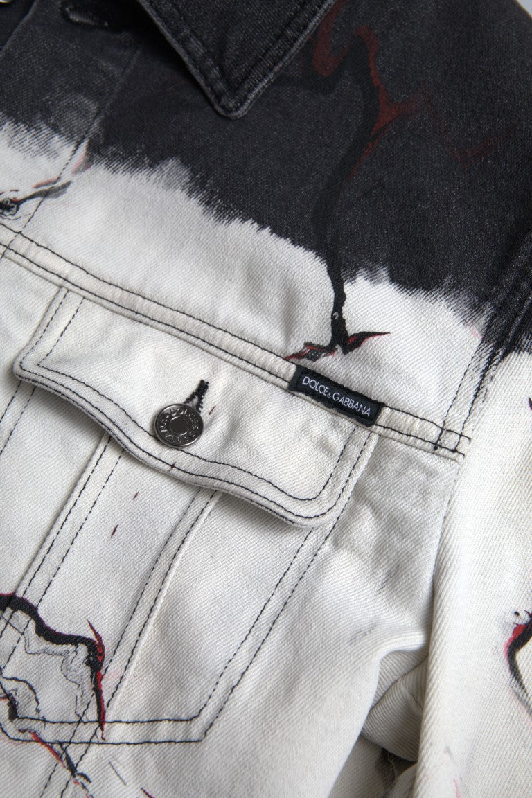 Dolce & Gabbana Chaqueta vaquera elástica de algodón multicolor