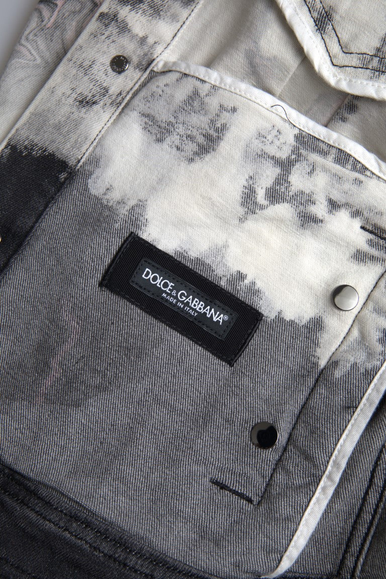 Dolce & Gabbana Chaqueta vaquera elástica de algodón multicolor