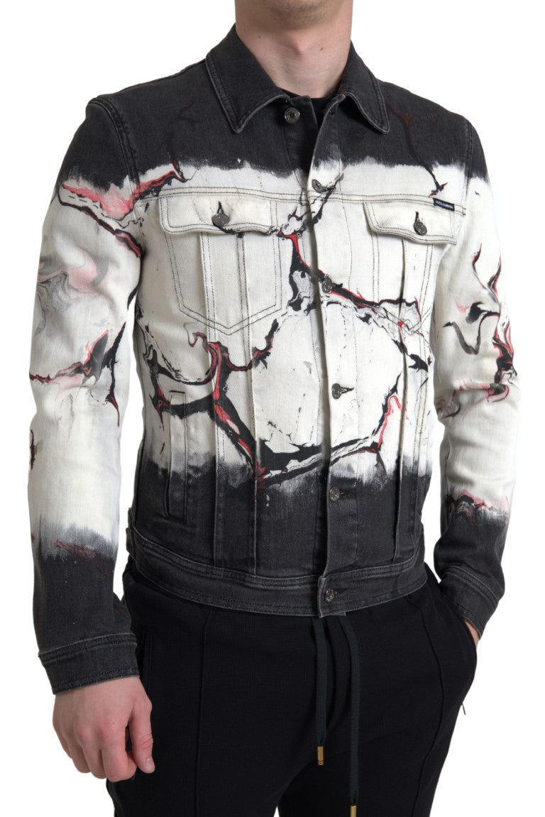 Dolce & Gabbana Chaqueta vaquera elástica de algodón multicolor