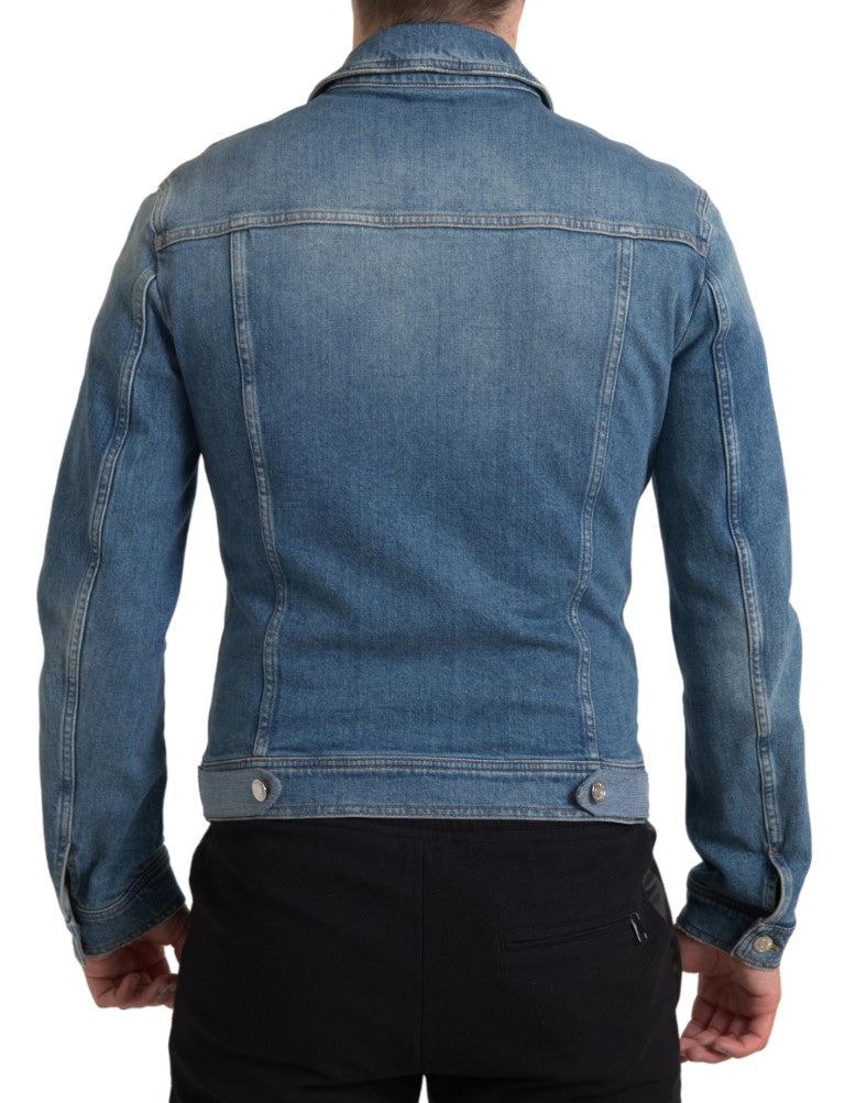 Dolce & Gabbana Elegante chaqueta vaquera elástica azul
