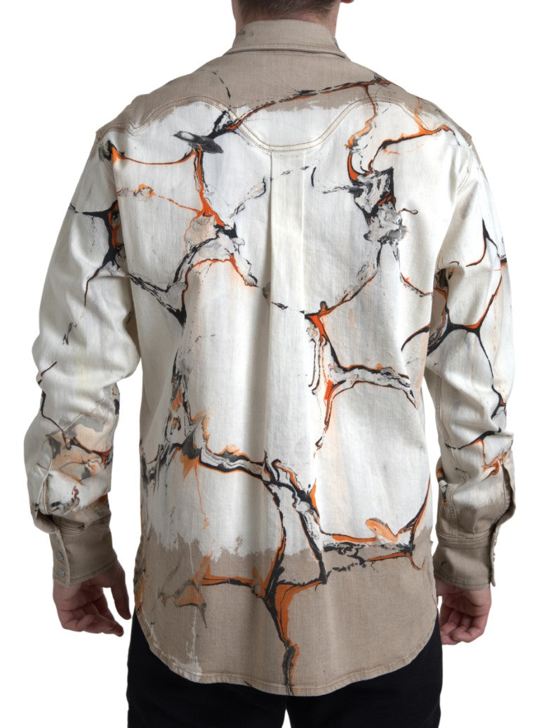 Dolce & Gabbana Camisa vaquera elástica de algodón multicolor