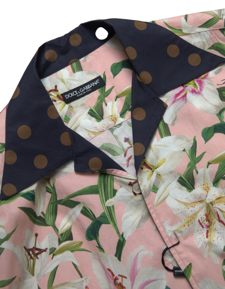 Dolce & Gabbana Camisa casual rosa elegante slim fit