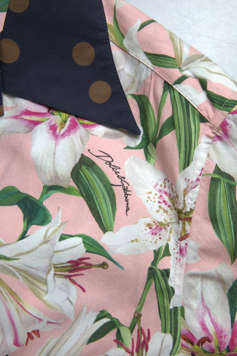Dolce & Gabbana Camisa casual rosa elegante slim fit