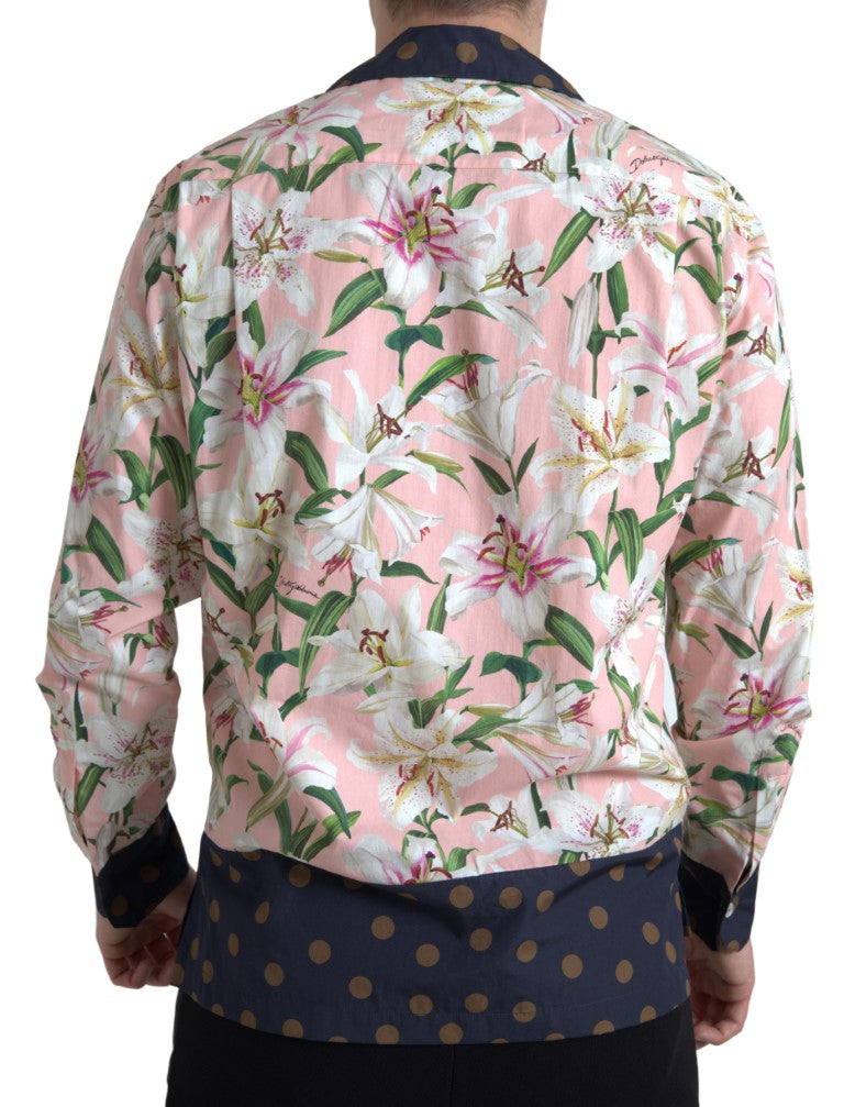 Dolce & Gabbana Camisa casual rosa elegante slim fit