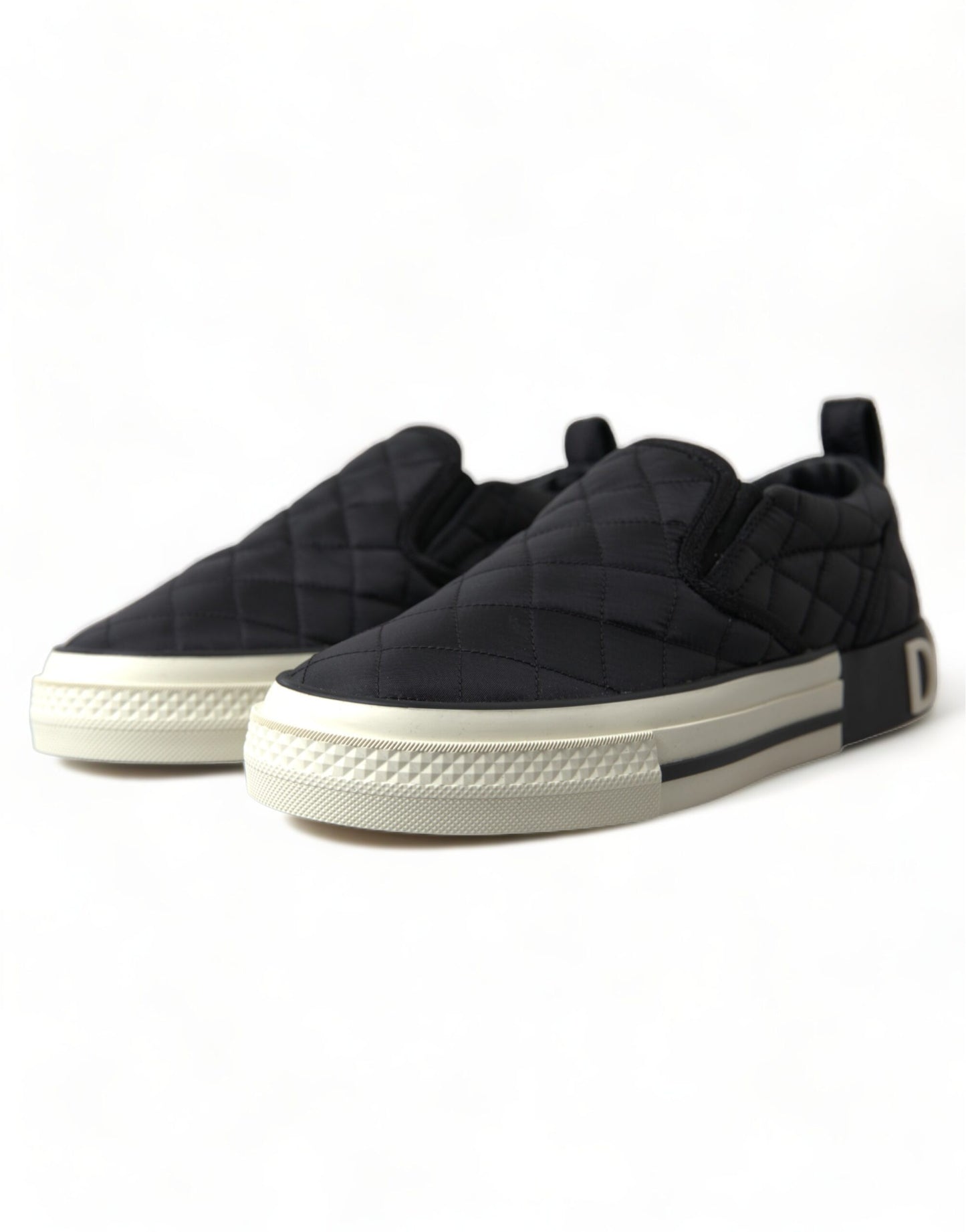 Dolce & Gabbana Elegantes zapatillas deportivas de lona negras acolchadas