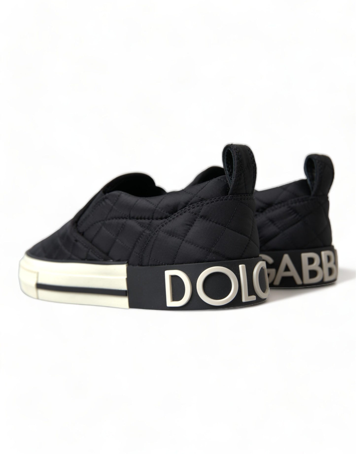 Dolce & Gabbana Elegantes zapatillas deportivas de lona negras acolchadas