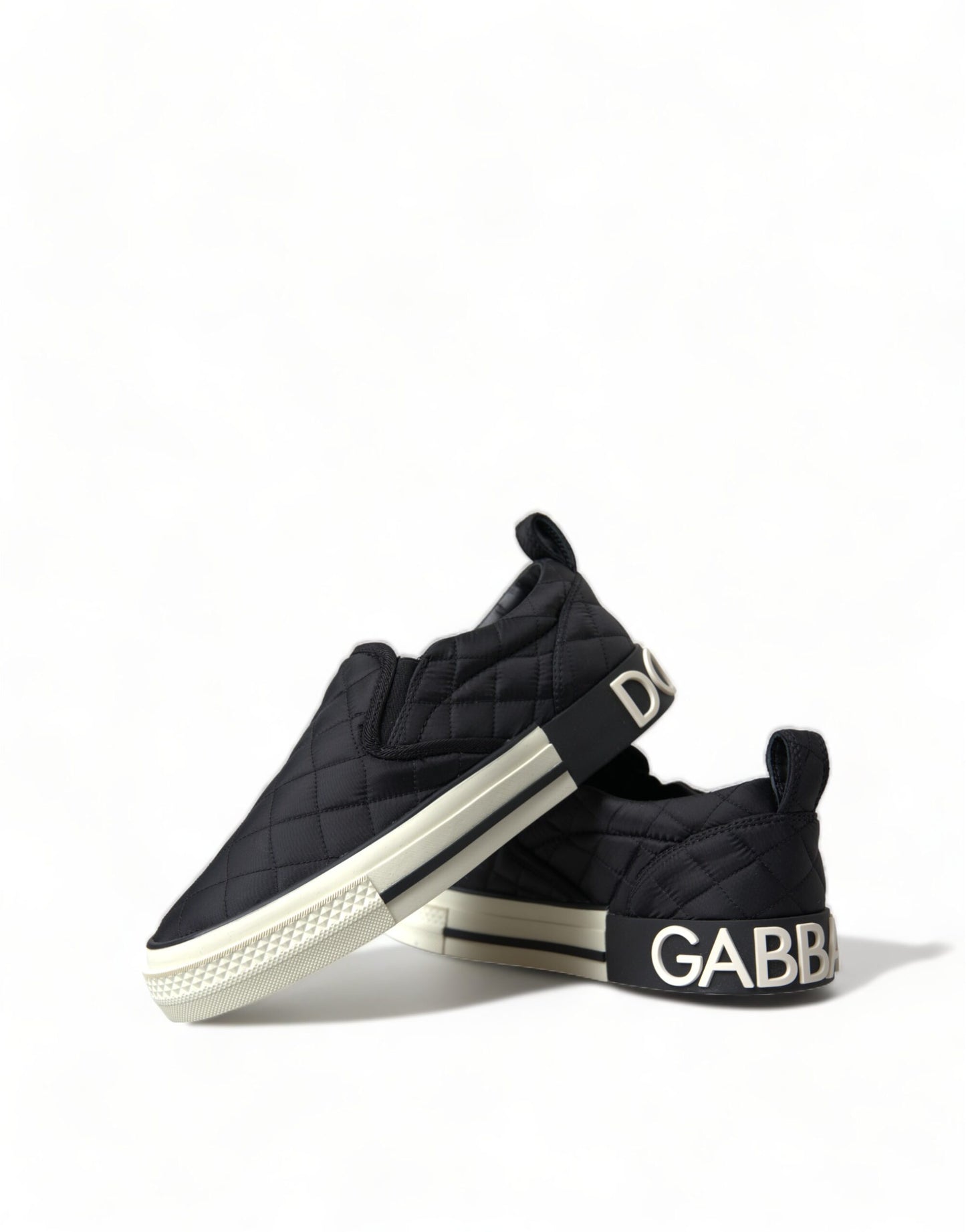 Dolce & Gabbana Elegantes zapatillas deportivas de lona negras acolchadas