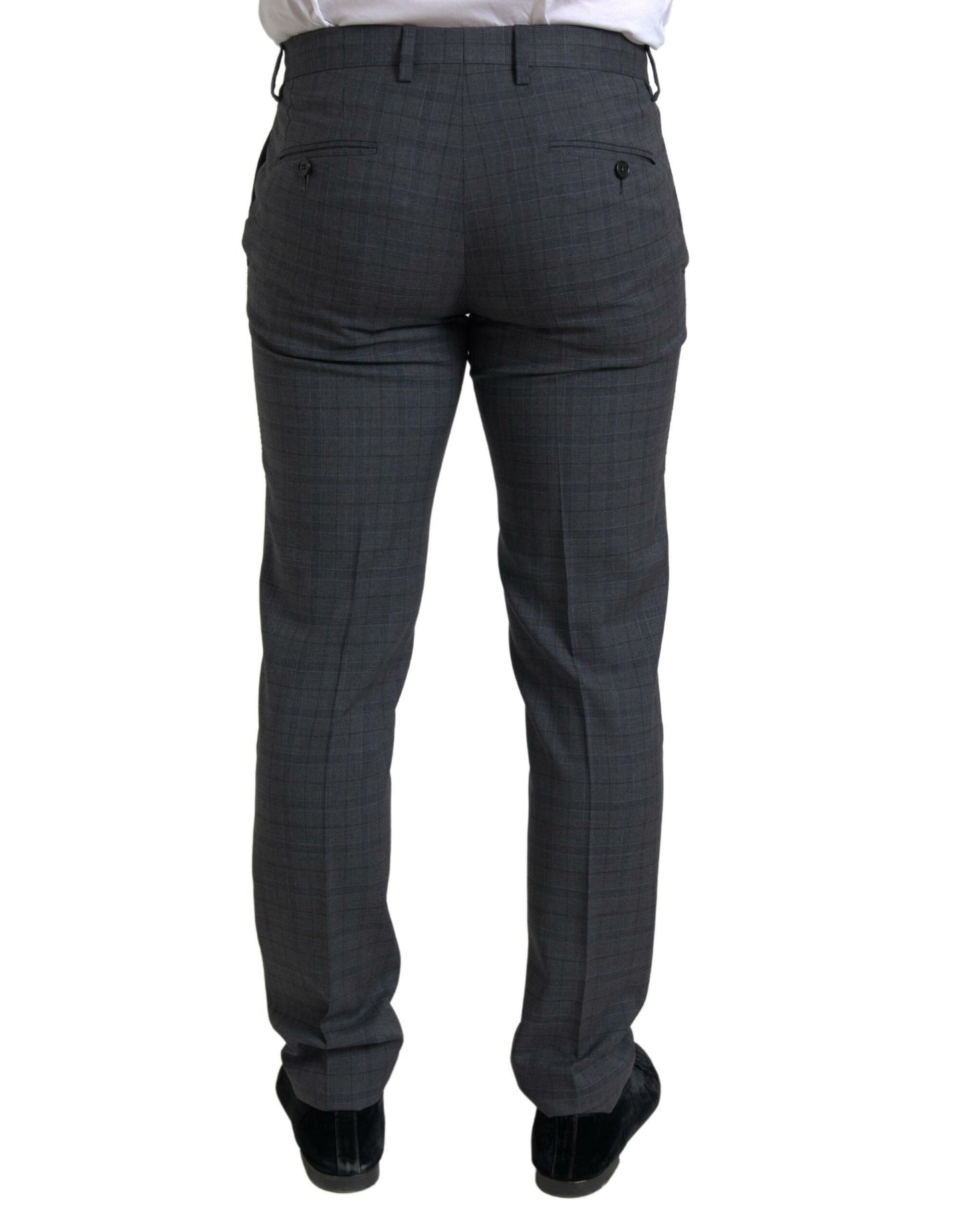 Dolce & Gabbana Elegante traje gris de corte slim a cuadros