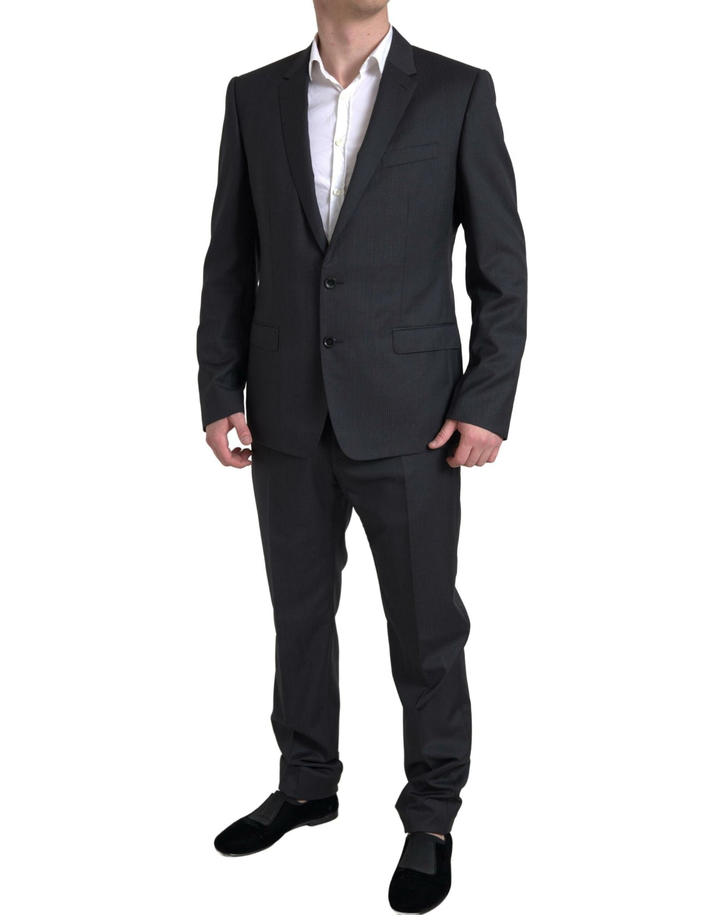 Dolce & Gabbana Elegante traje negro de dos piezas de corte slim