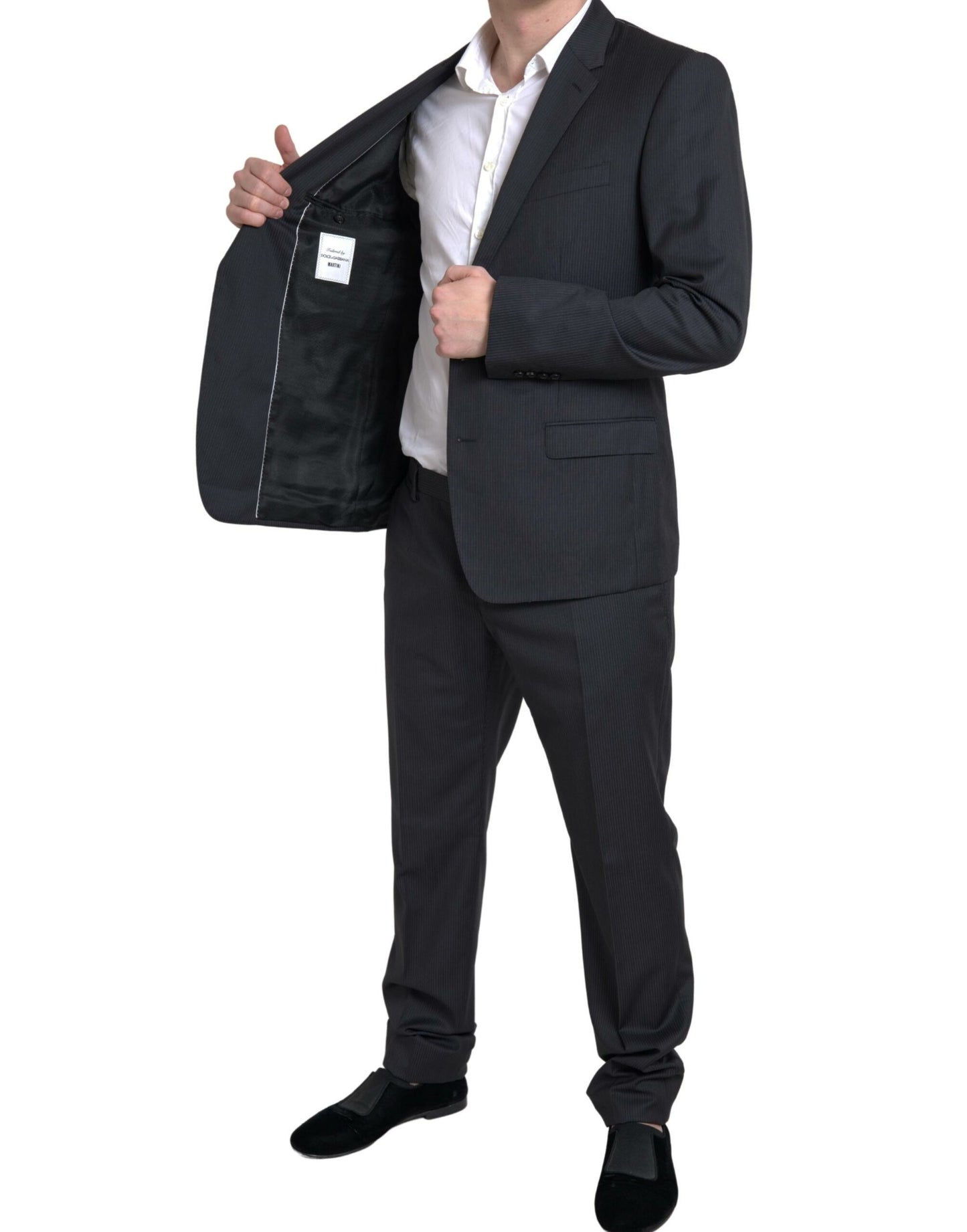 Dolce & Gabbana Elegante traje negro de dos piezas de corte slim
