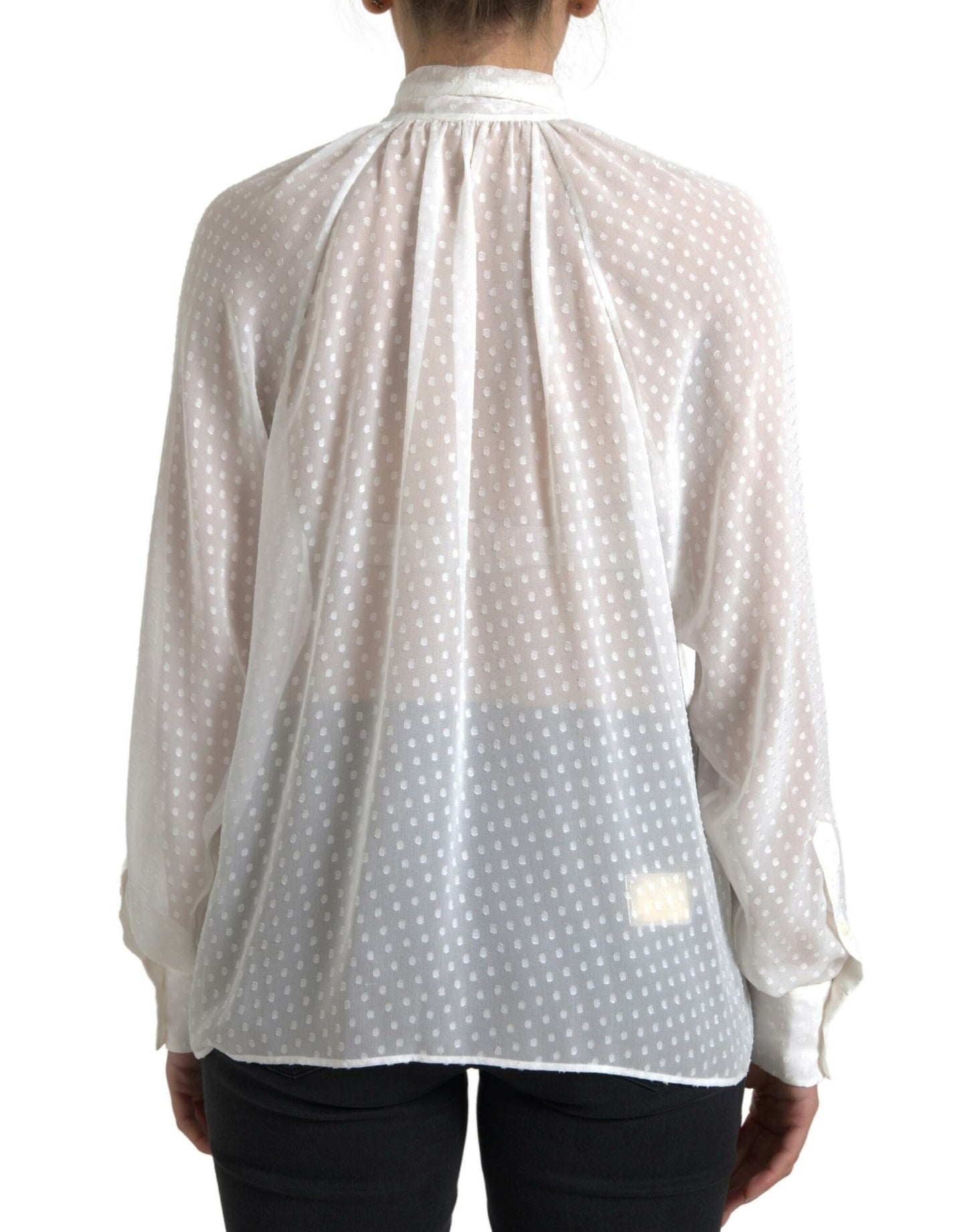 Blusa elegante de seda transparente con botones de Dolce & Gabbana