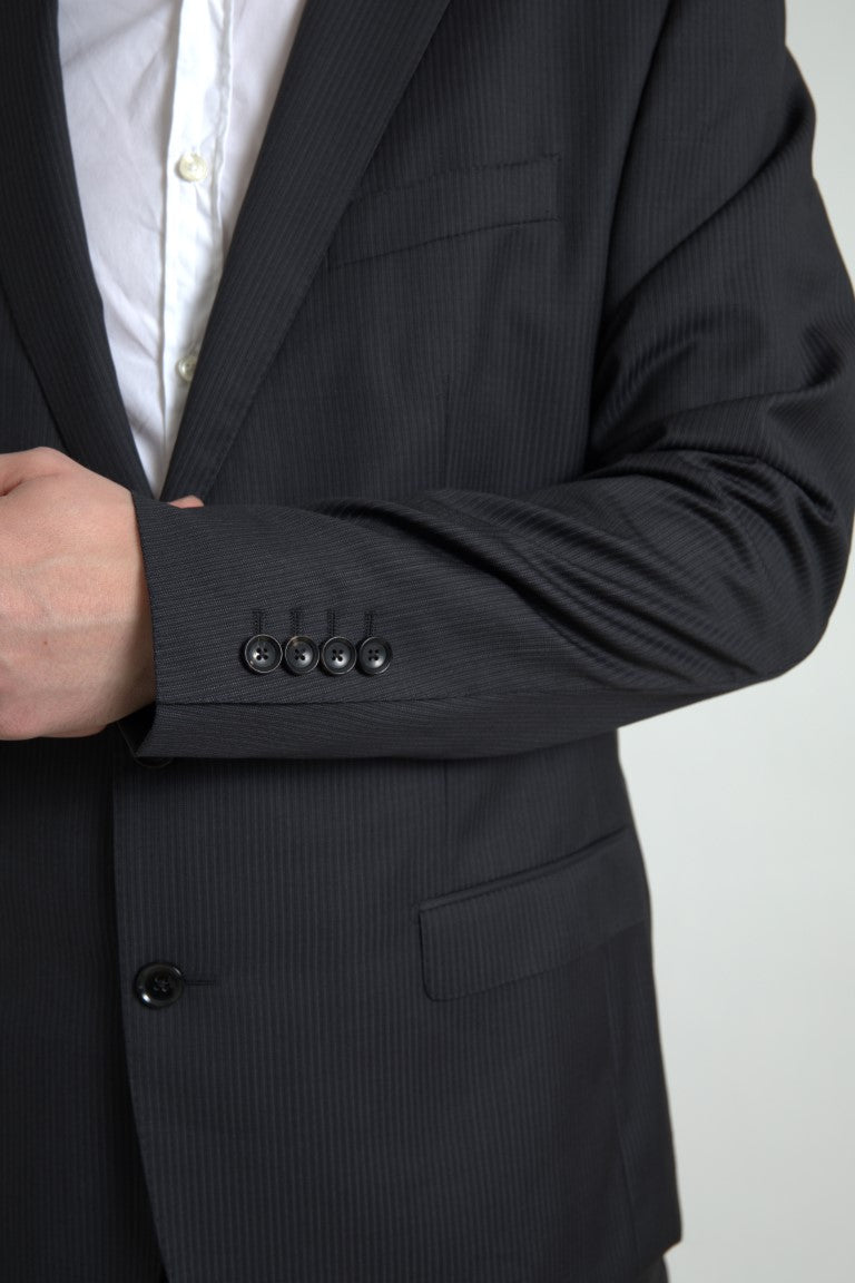 Dolce & Gabbana Elegante traje negro de dos piezas de corte slim