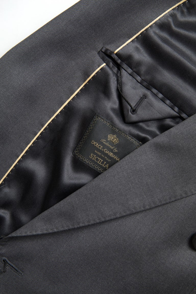 Dolce & Gabbana Sleek Gray Slim Fit Double Breasted Suit