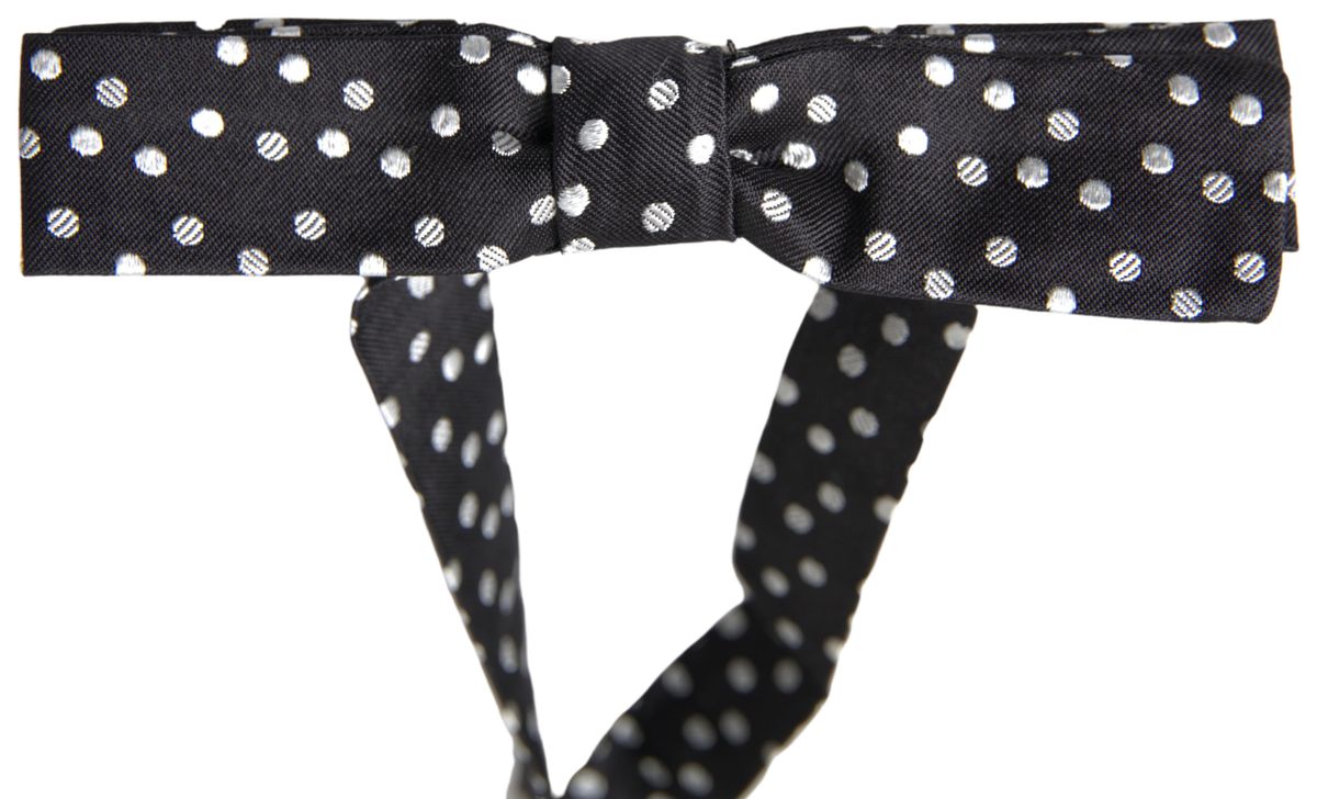 Dolce & Gabbana Elegante pajarita de seda negra con detalle de logotipo