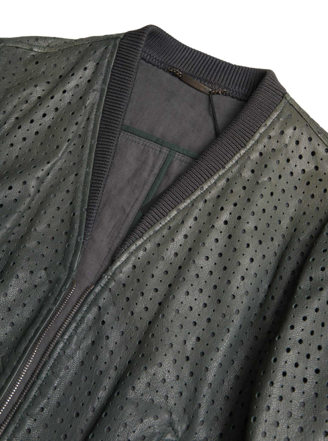Dolce & Gabbana Cazadora bomber de piel de cabra verde esmeralda