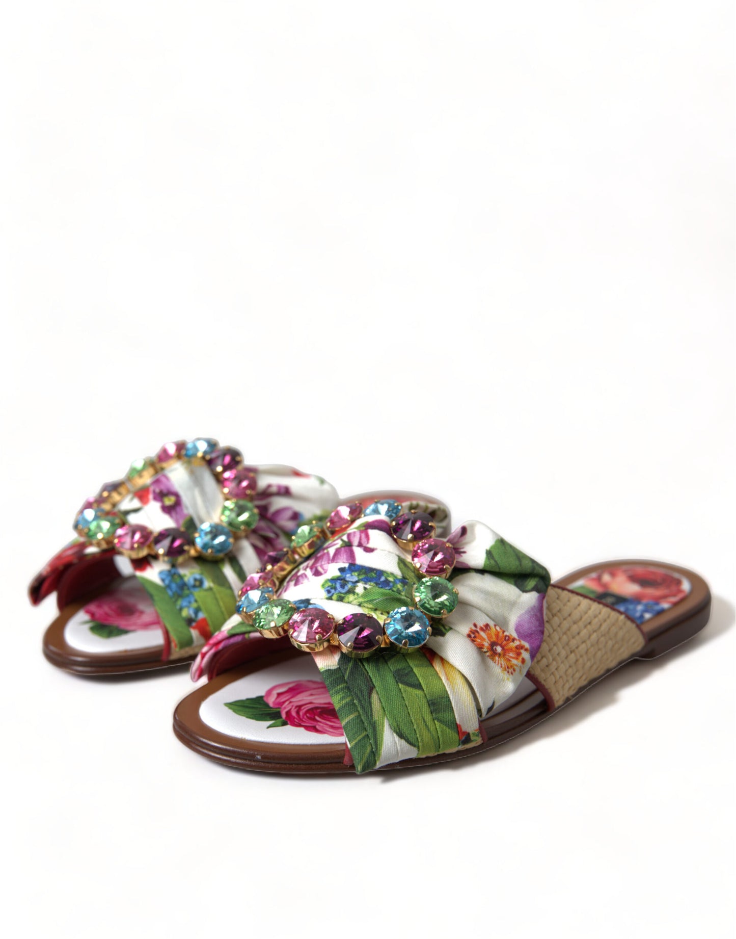 Dolce & Gabbana Exquisitas sandalias planas con estampado floral