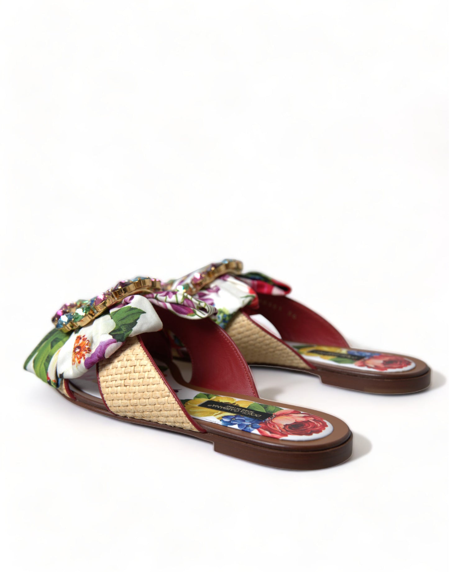 Dolce & Gabbana Exquisitas sandalias planas con estampado floral