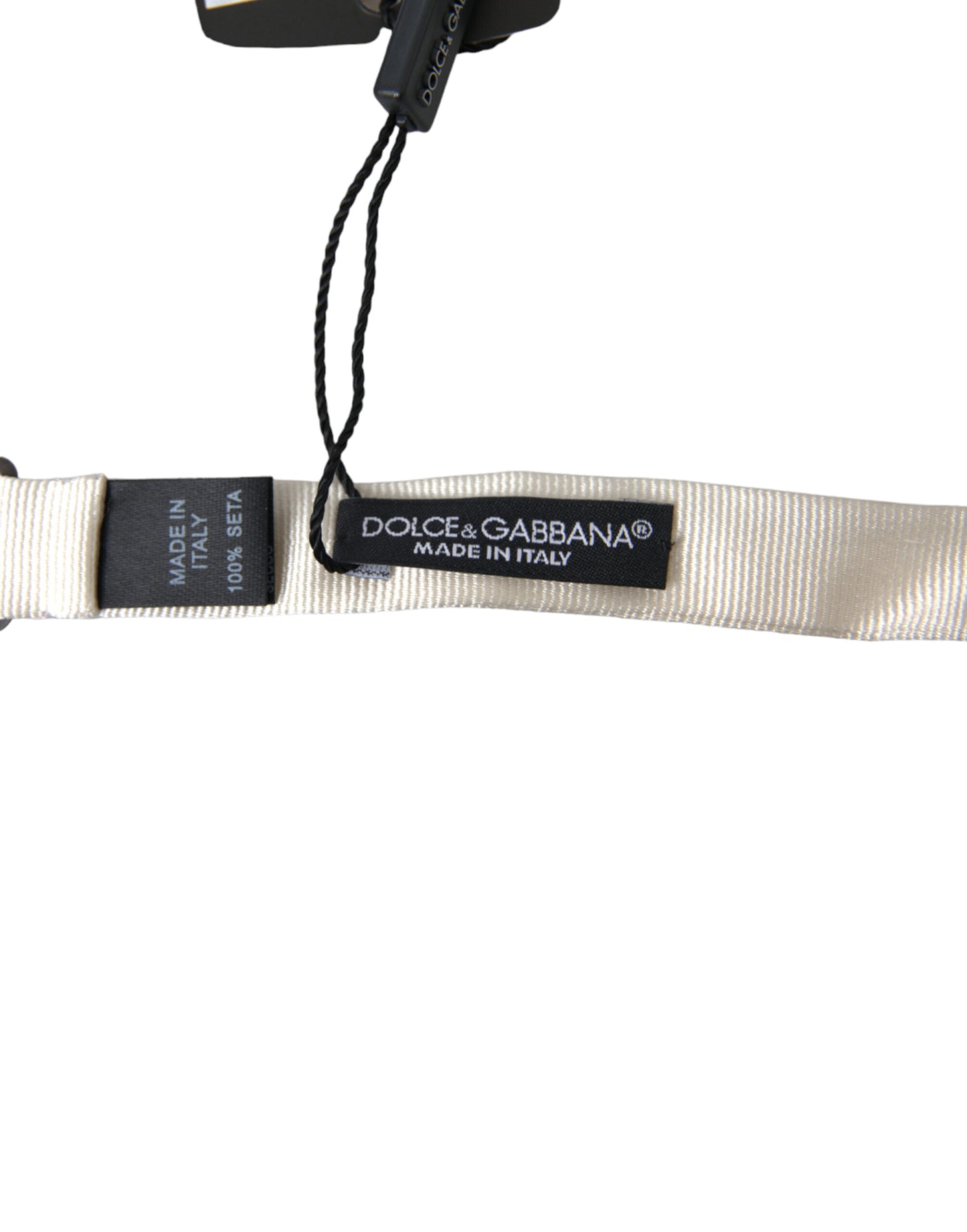 Dolce & Gabbana Elegante pajarita de seda blanca