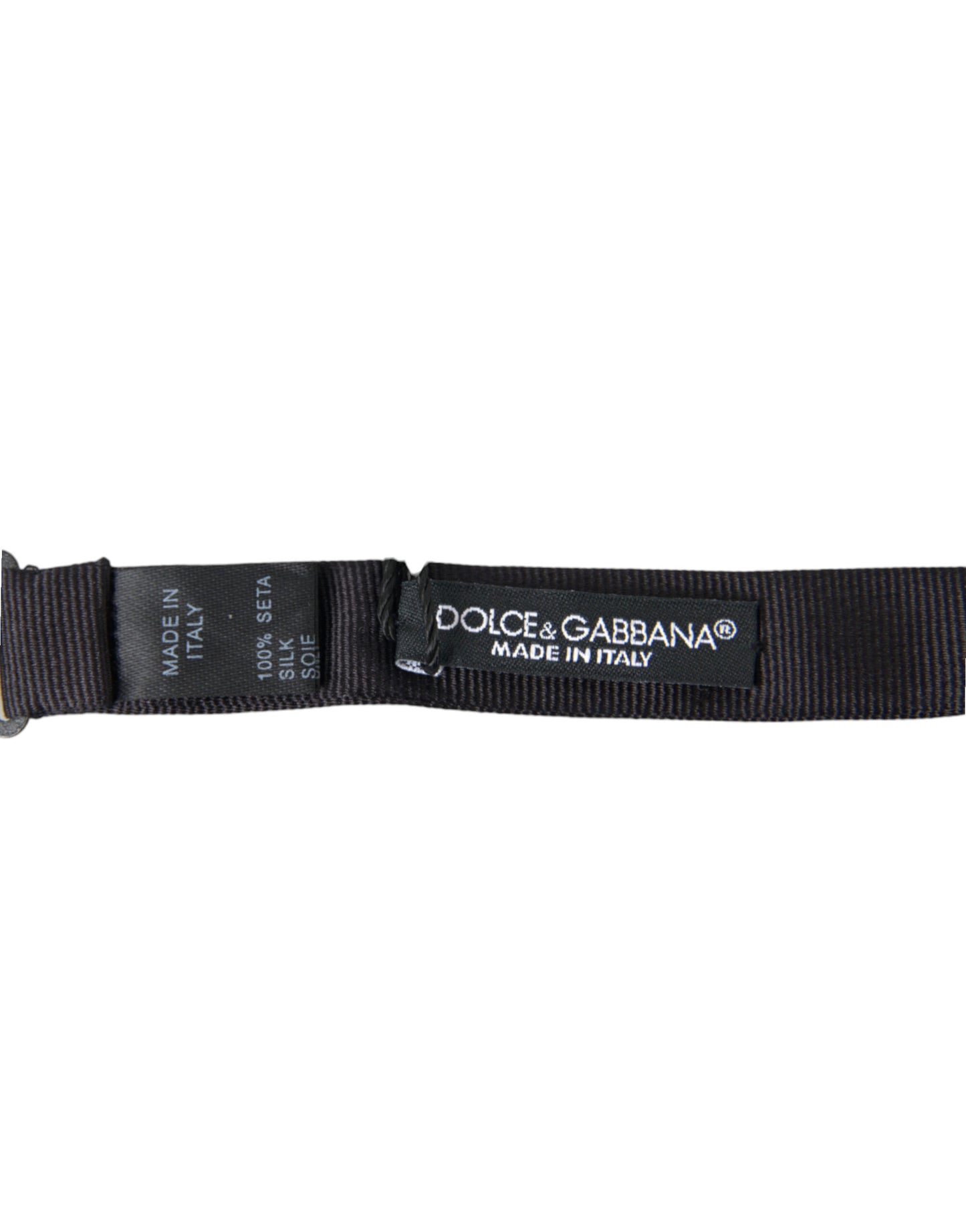 Dolce & Gabbana Elegante pajarita de seda negra para un estilo sofisticado