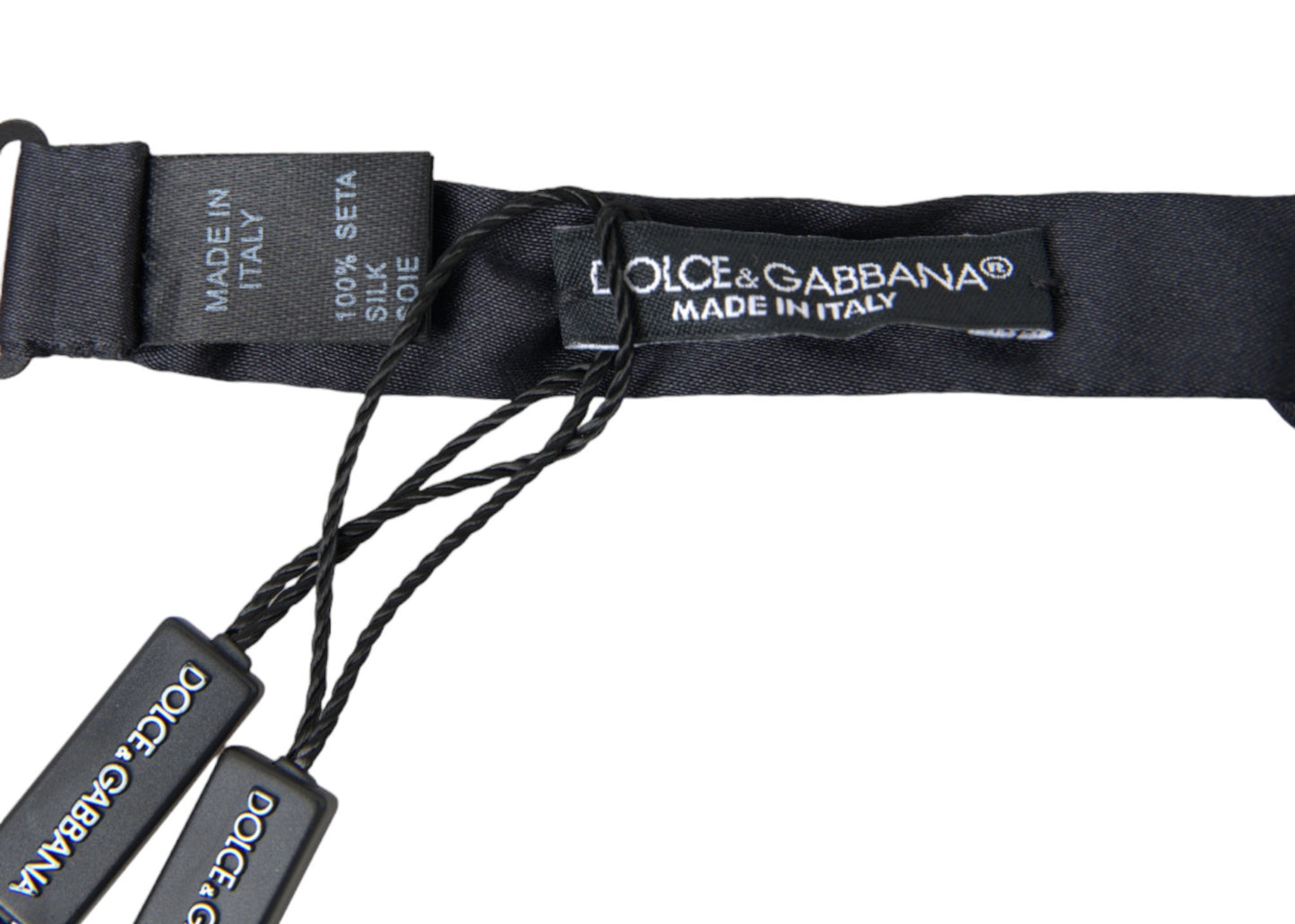 Dolce & Gabbana Elegante Pajarita De Seda Azul Oscuro