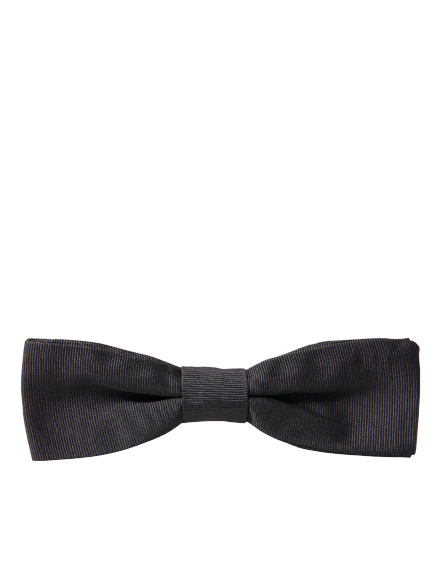 Dolce & Gabbana Elegante Pajarita De Seda Gris Oscuro