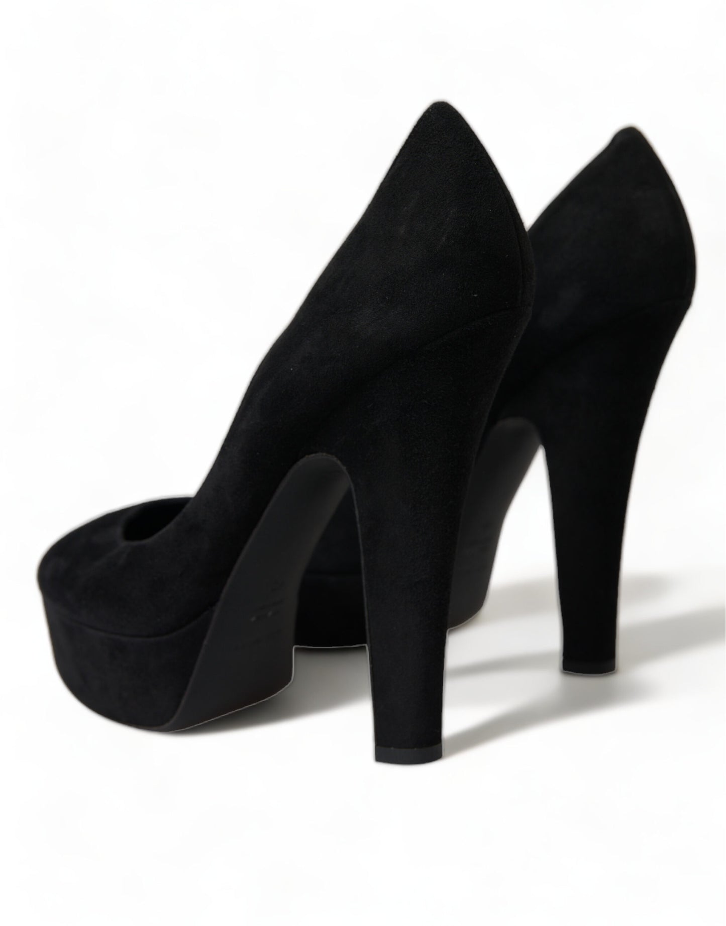 Dolce & Gabbana Zapatos De Tacón De Ante Negro Sofisticación