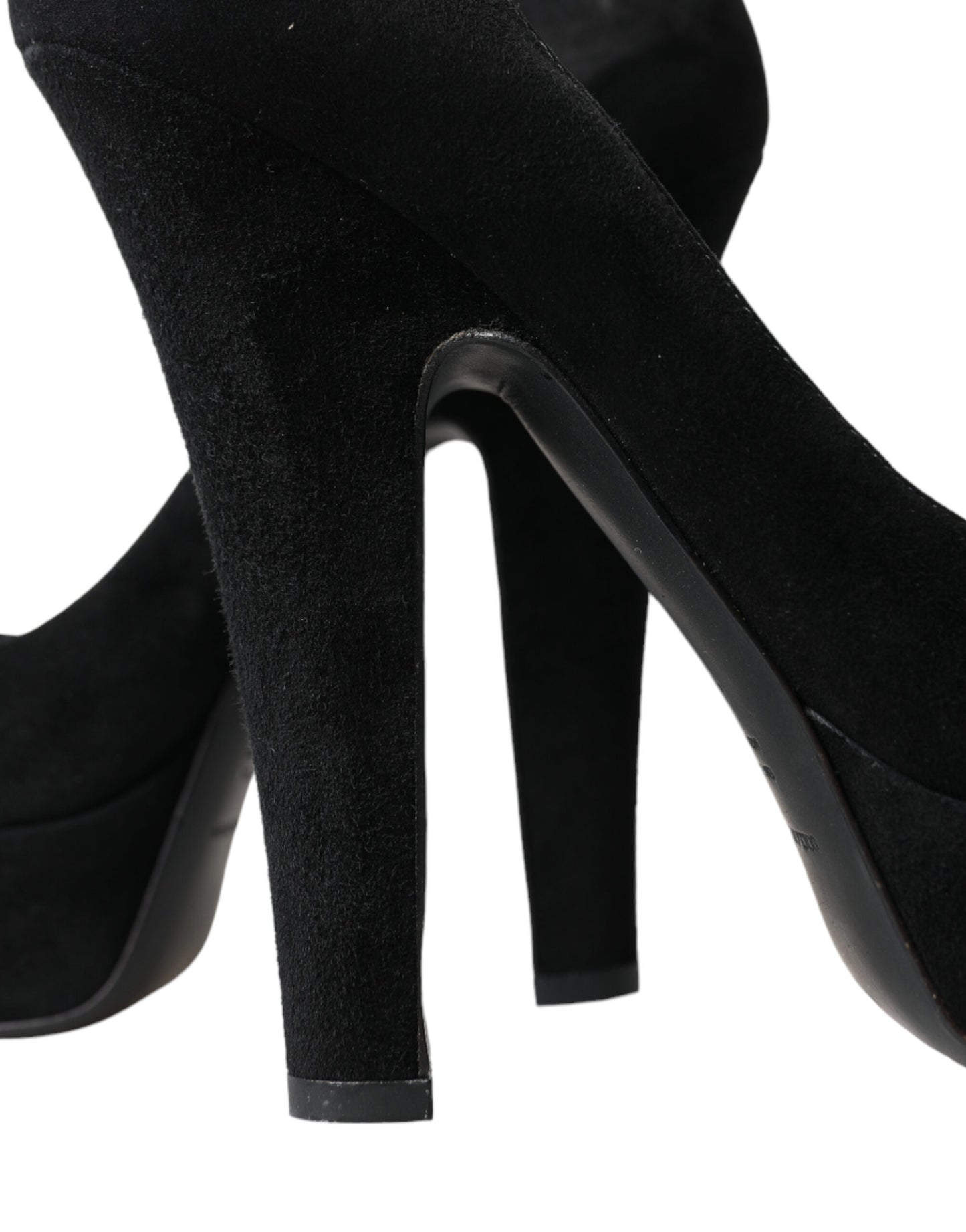 Dolce & Gabbana Zapatos De Tacón De Ante Negro Sofisticación