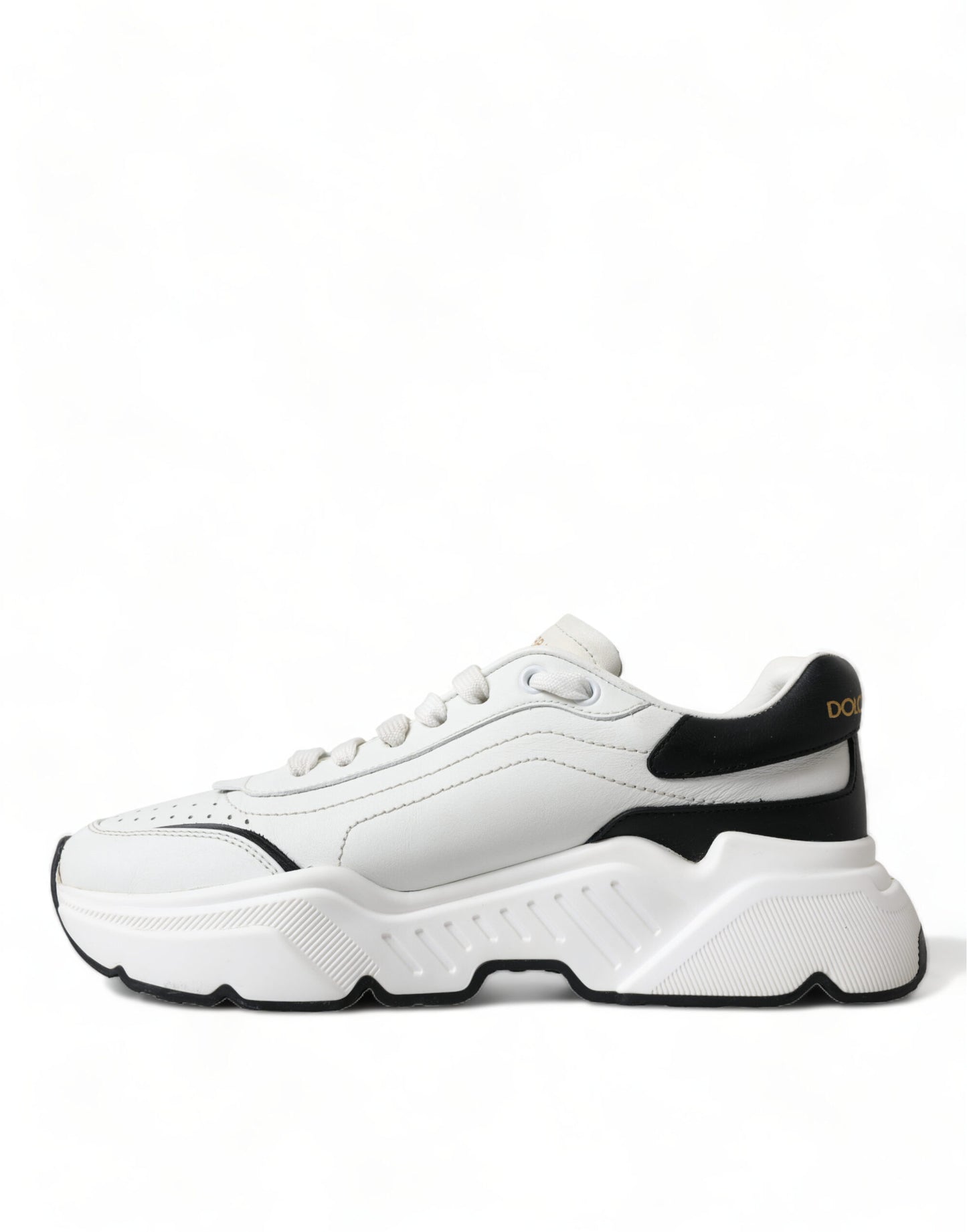 Dolce & Gabbana Zapatillas elegantes de cuero Daymaster en blanco y negro