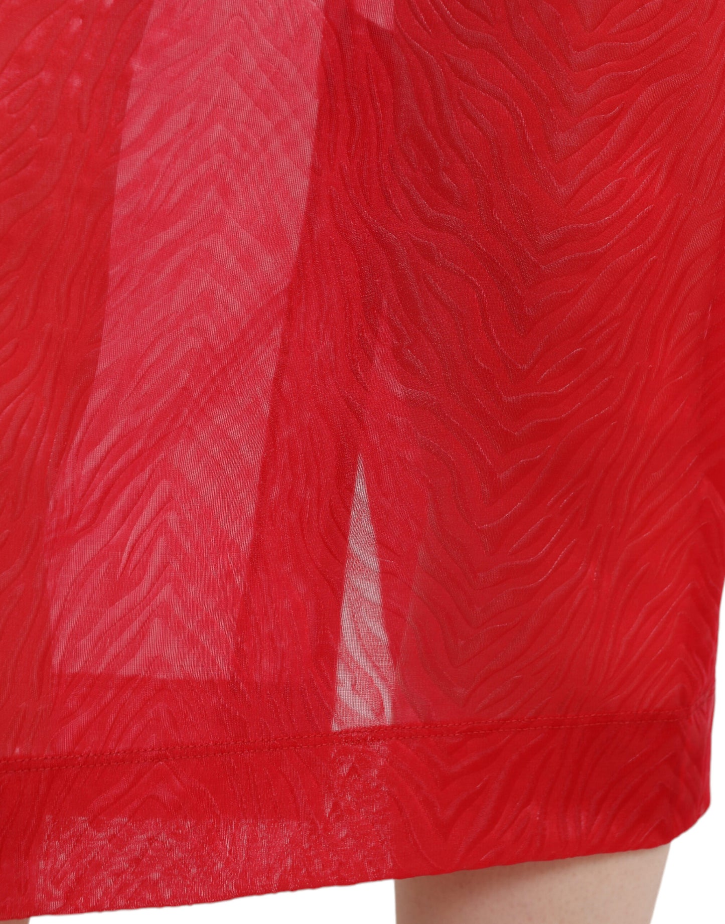 Dolce & Gabbana Falda midi transparente de cintura alta roja elegante