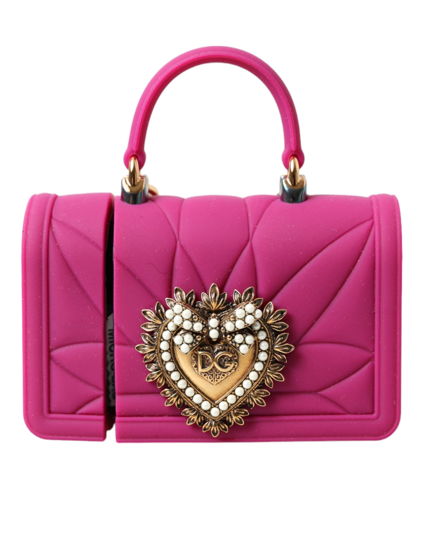 Dolce & Gabbana Chic Funda Acolchada De Silicona Para Airpods - Rosa Y Dorado