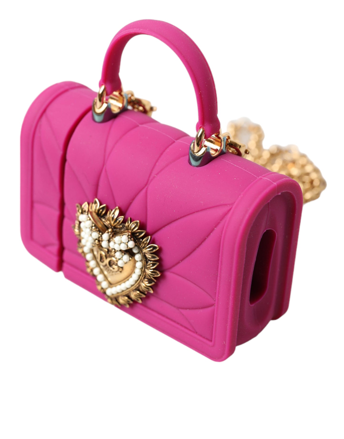 Dolce & Gabbana Chic Funda Acolchada De Silicona Para Airpods - Rosa Y Dorado